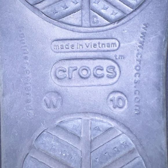 CROCS Sanrah Beveled Circle Sandal Blue Wedge Slip On Comfort Lightweight SZ. 10 - Picture 6 of 6